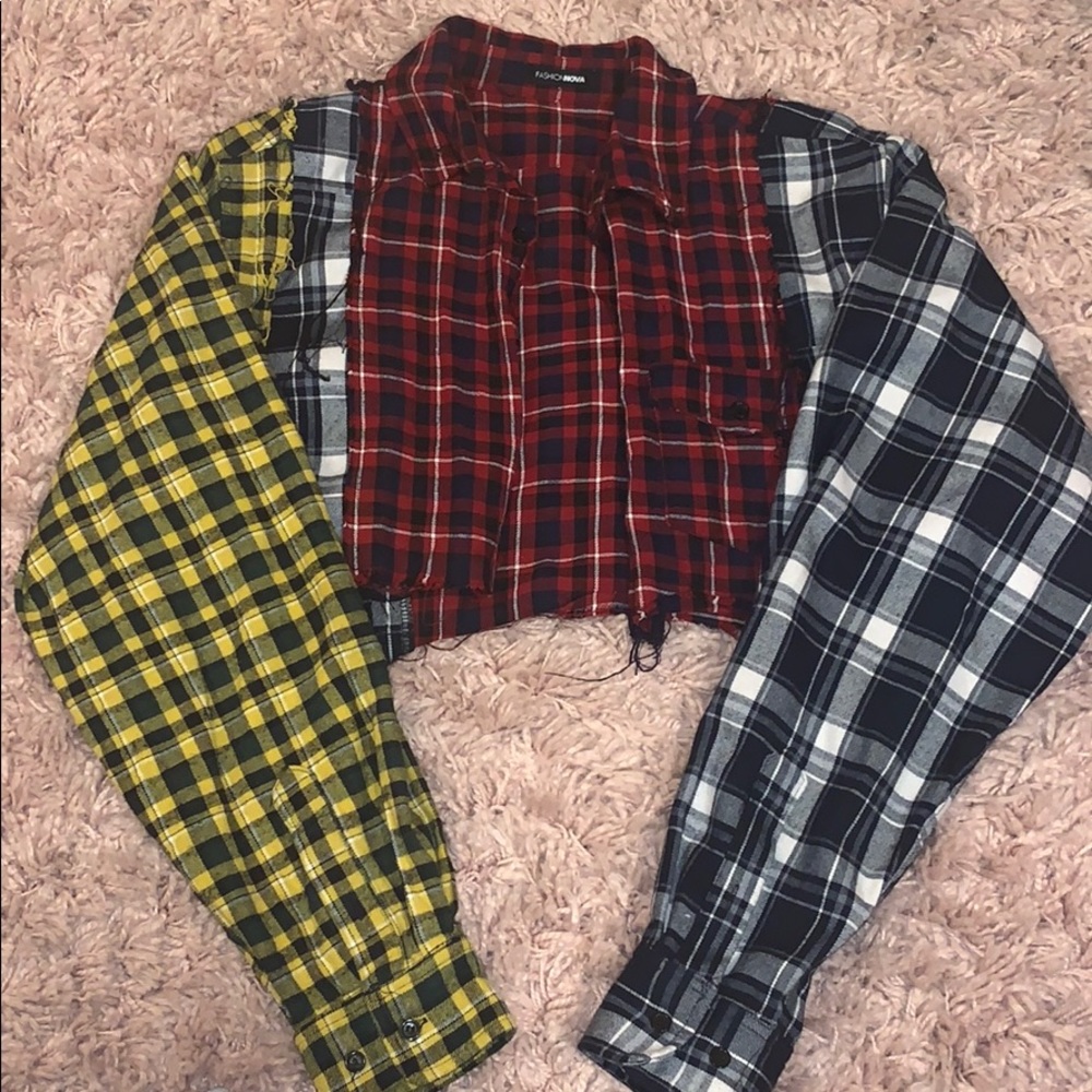 “Off line” crop bottom up shirt